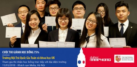 Du học Anh – Giành học bổng lên đến 75% của Trường THE NATIONAL MATHEMATICS AND SCIENCE COLLEGE tại Hà Nội