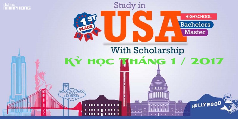 Danh sách học bổng du học Mỹ kỳ nhập học mùa xuân tháng 1 2017