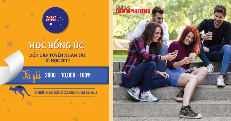 Học bổng Úc 2019 - Miễn chứng minh tài chính - Úc tuyển nhân tài