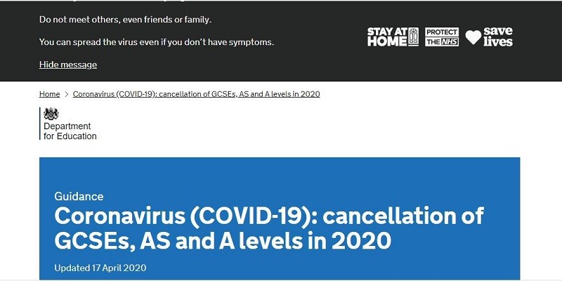Hủy bỏ các kỳ thi GCSE, AS và A Levels năm 2020 do tình hình COVID-19