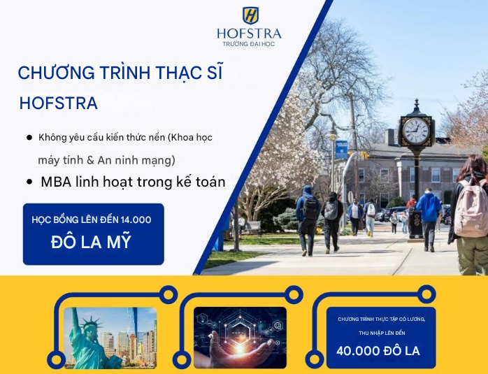Cơ hội du học Mỹ cho sinh viên chuyển ngành: Hofstra University triển khai Graduate pathway và mở lại MBA in accounting - nhập học kỳ Fall 2026