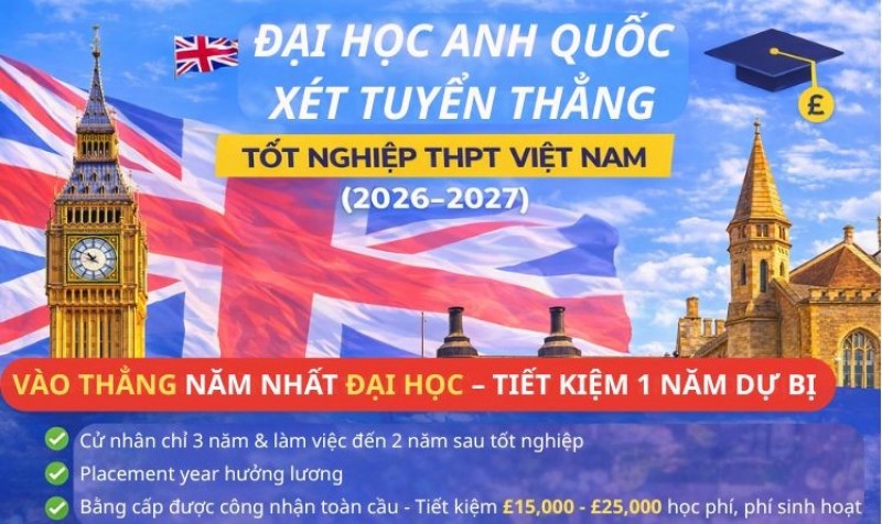 Du học Anh - Danh sách các trường Đại học Anh quốc tuyển thẳng học sinh Việt Nam từ THPT