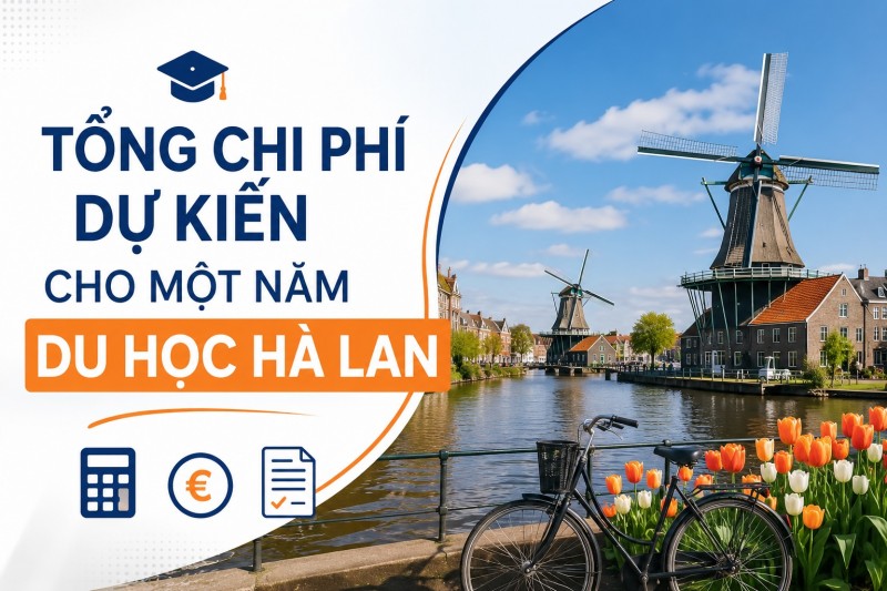 Tổng chi phí dự kiến cho một năm du học Hà Lan