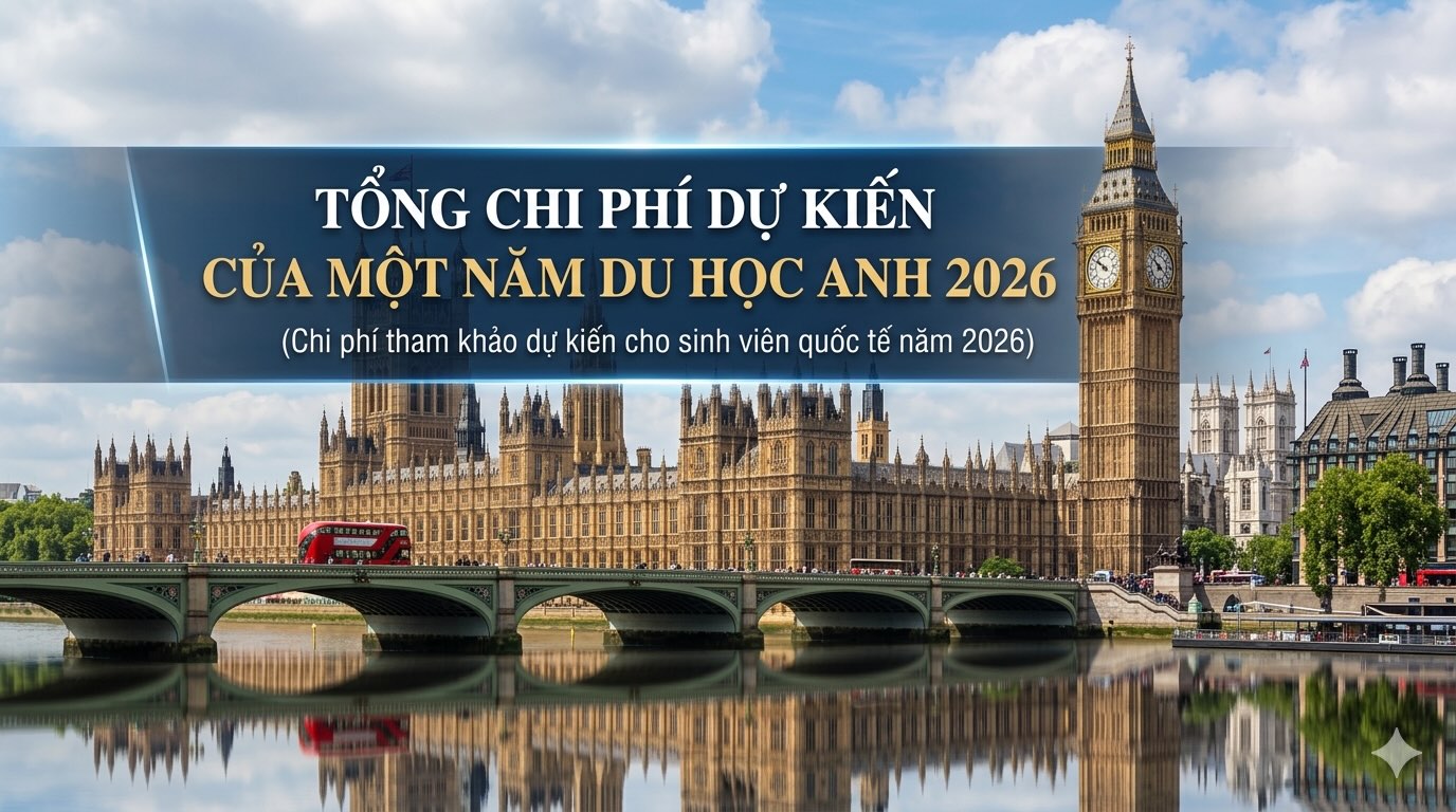 Tổng chi phí dự kiến của một năm du học Anh 2026
