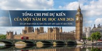 Tổng chi phí dự kiến của một năm du học Anh 2026