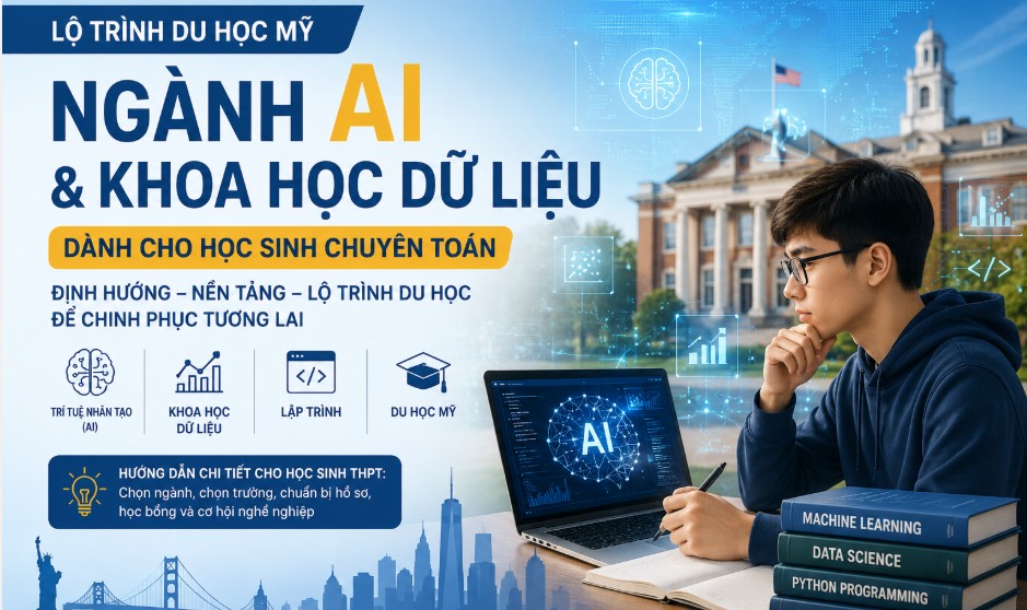 Lộ trình du học Mỹ ngành AI & Data Science: Học sinh THPT cần chuẩn bị gì để đón đầu cơ hội?