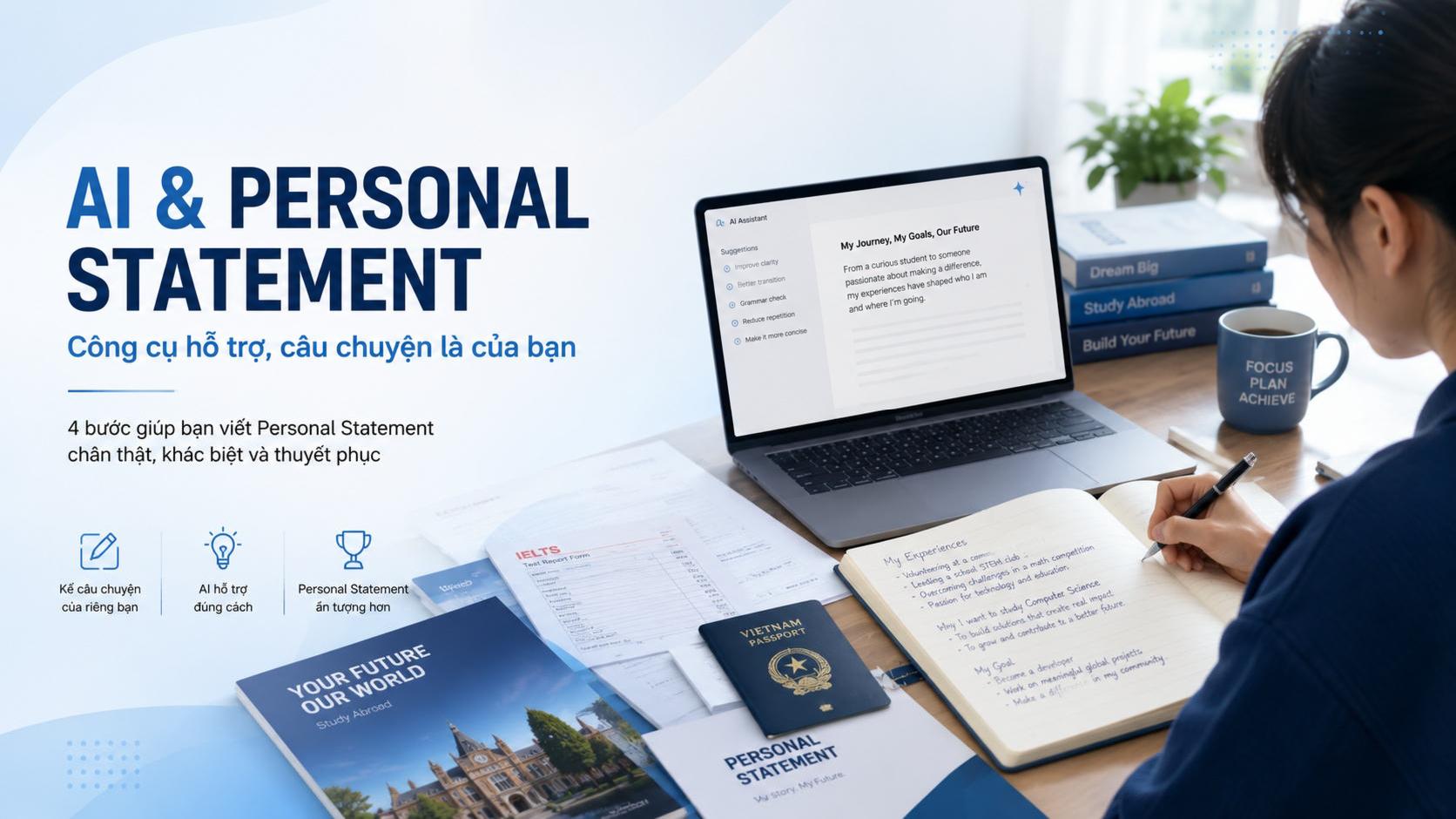 Cách dùng AI để tối ưu hóa bài luận (Personal Statement) mà không bị đánh dấu 