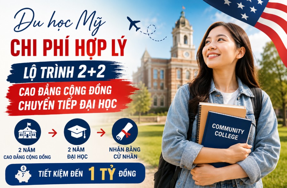 Du học Mỹ với chi phí hợp lý: Lộ trình Cao đẳng cộng đồng (2+2) – Con đường thông minh để lấy bằng đại học Mỹ