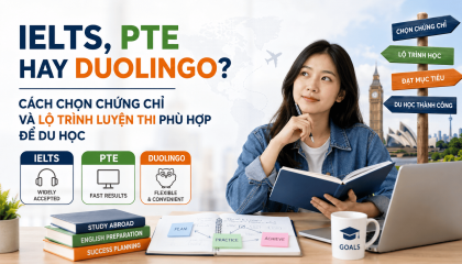 IELTS, PTE hay Duolingo? Cách chọn chứng chỉ và lộ trình luyện thi phù hợp để du học