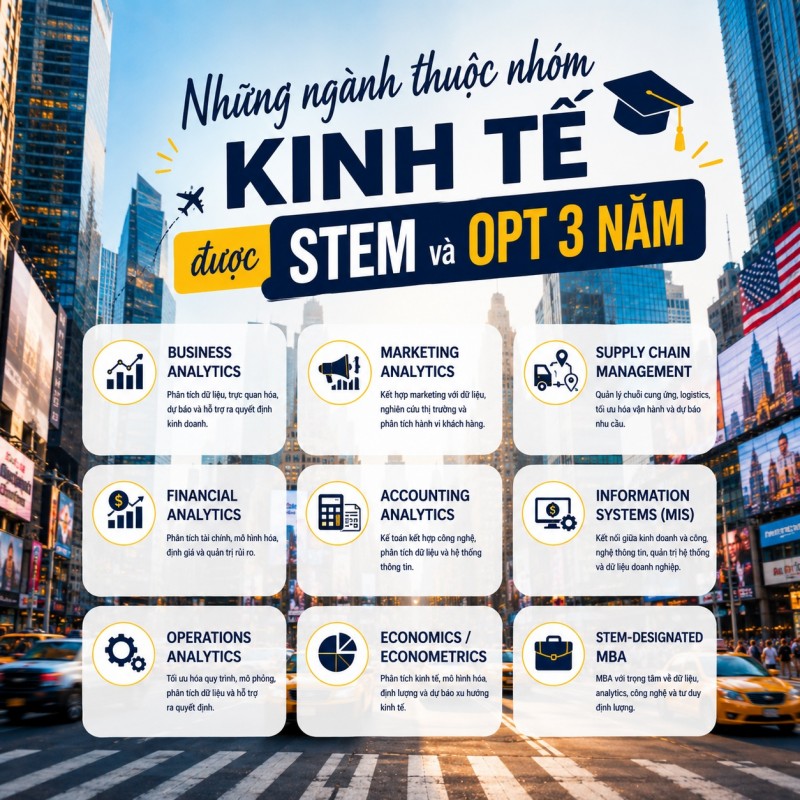 Ngành Business nào có thể học STEM tại Mỹ?
