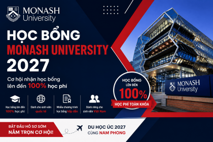Học bổng Monash University 2027: Cơ hội nhận đến 100% học phí