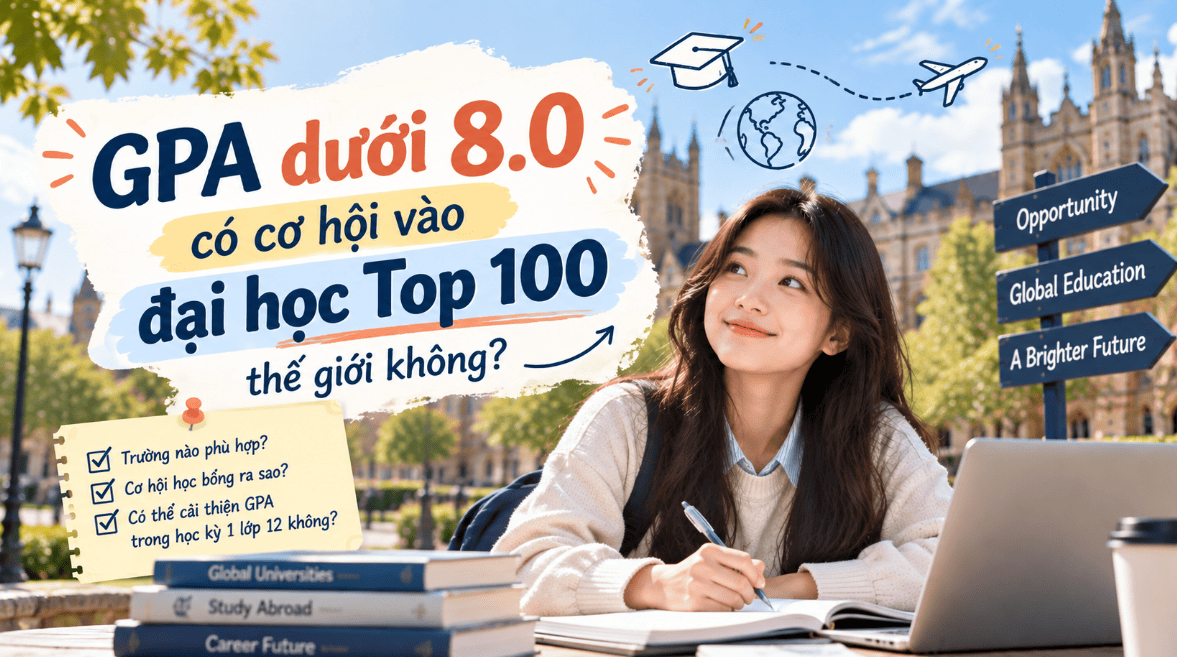 GPA dưới 8.0 có cơ hội vào đại học Top 100 thế giới không?