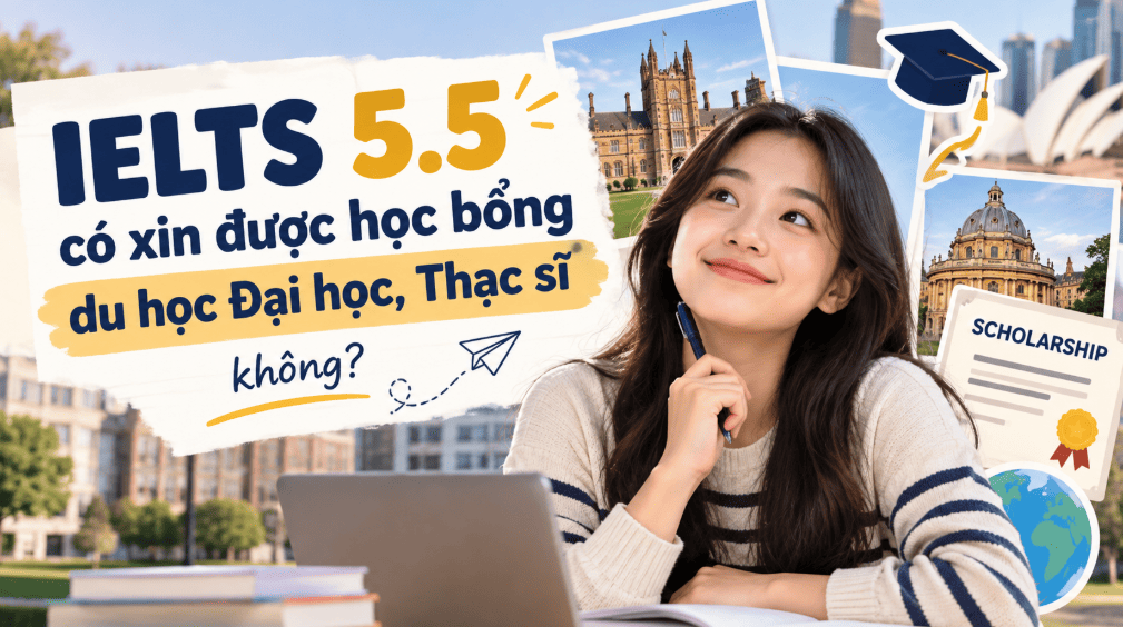 IELTS 5.5 có xin được học bổng đại học/ thạc sĩ hay không?