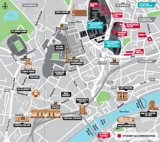 Northumbria University Campus Map