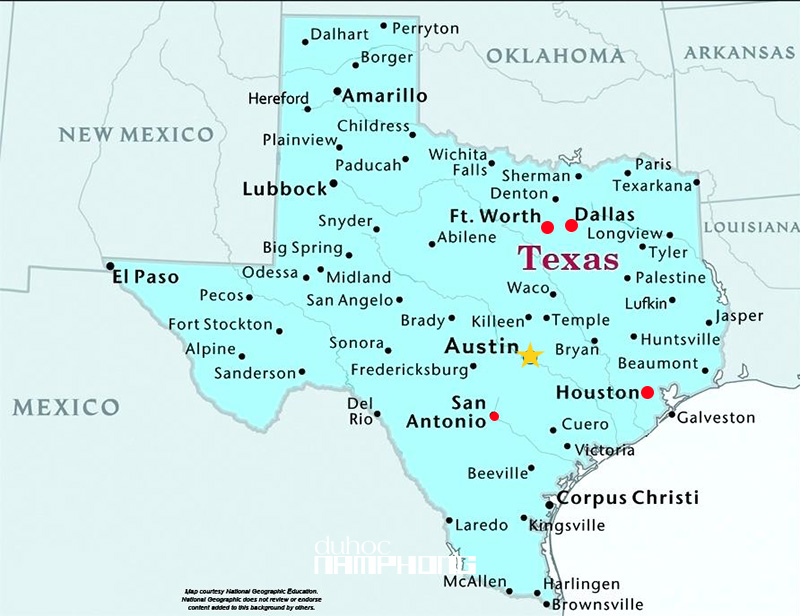 Bí quyết bản đồ bang texas nước mỹ làm sao để biết hết mọi địa danh
